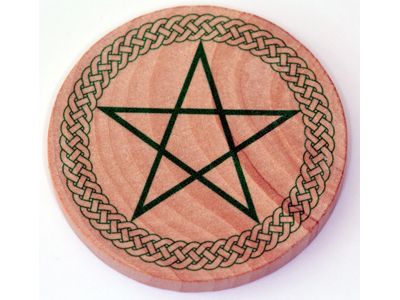 Altar Wooden Tile - Celtic Pentagram